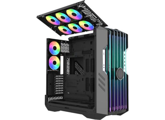 COOLER MASTER HAF 700 EVO ARGB (Titanium Grey) Full-Tower Tempered Glass Gaming Case w/ IRIS Customizable LCD Display & PCIE 4.0 RISER CABLE