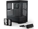 HYTE Y40 Modern Panoramic Tempered Glass Mid-Tower ATX Case (Black/Black) w/ 2 Pre-Installed Flow Fans & PCIE 4.0 Riser Cable 