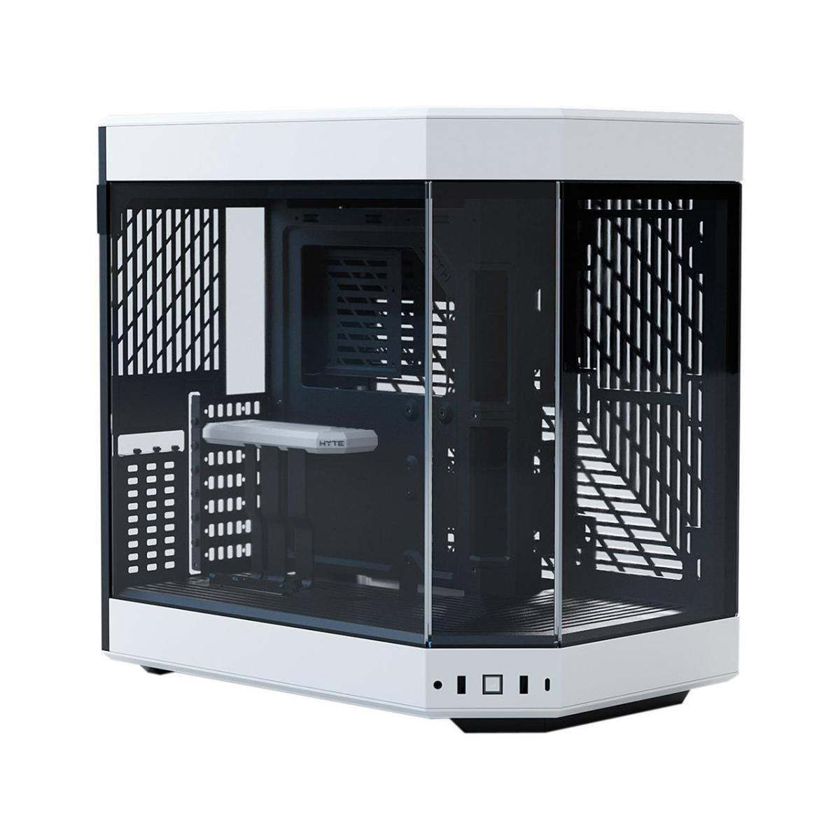 HYTE Y60 Premium Mid-Tower ATX Case (White/Black) w/ 3-Piece Panoramic Tempered Glass Design,3 Pre-Installed Flow Fans & PCIE 4.0 Riser Cable