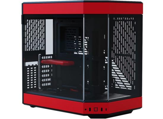 HYTE Y60 Premium Mid-Tower ATX Case (Red/Black) w/ 3-Piece Panoramic Tempered Glass Design,3 Pre-Installed Flow Fans & PCIE 4.0 Riser Cable