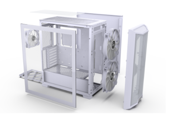 Lian Li LANCOOL 215 White ARGB 200mm Mid Tower Tempered Glass Gaming Case w/ Mesh Front Panel
