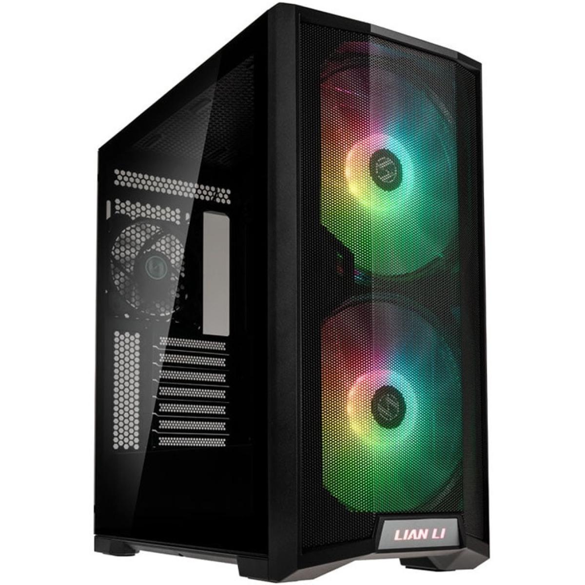 Lian Li LANCOOL 215 (215X Black) MESH ARGB ATX Mid Tower Tempered Glass Gaming Case W/ 2x200mm ARGB Fans & 1x120mm