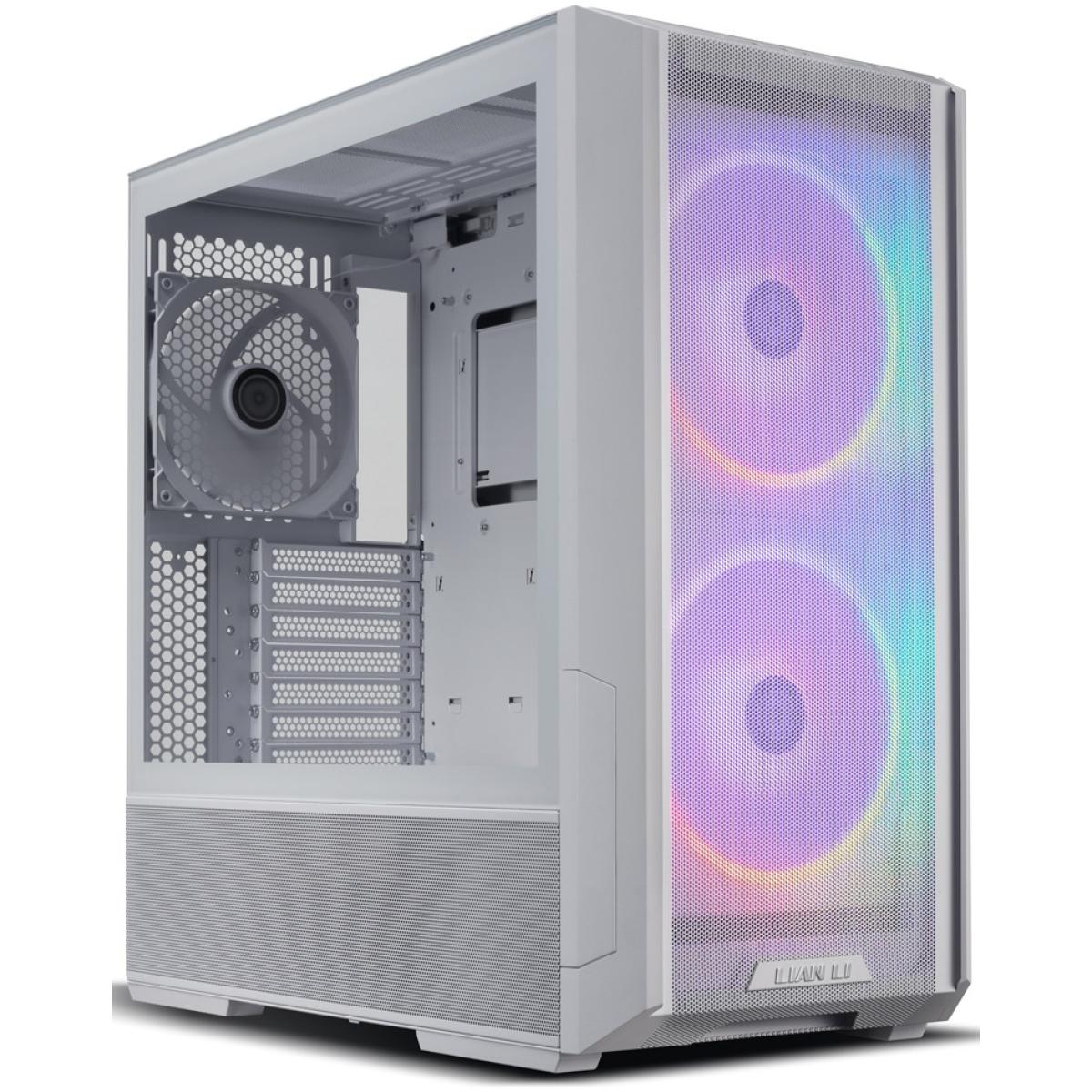 Lian Li LANCOOL 216 (216R-W) MESH (White) ARGB ATX Mid Tower Tempered Glass Gaming Case W/ Type-C & (2x160mm ARGB Fans + 140mm PWM Fan)