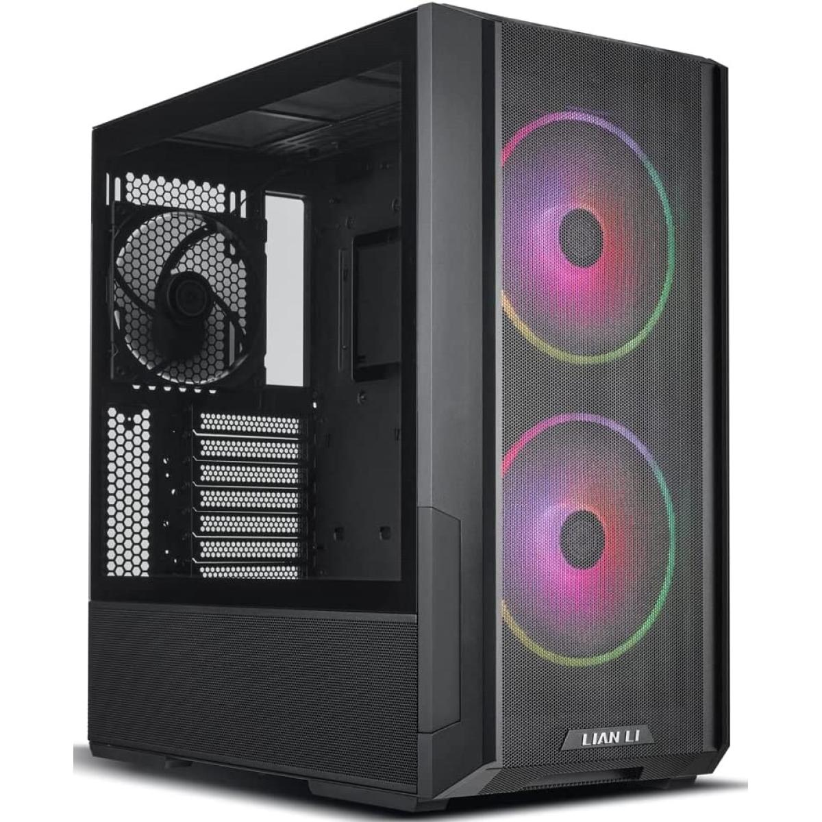 Lian Li LANCOOL 216 (216R-X) MESH (Black) ARGB ATX Mid Tower Tempered Glass Gaming Case W/ Type-C & (2x160mm ARGB Fans + 140mm PWM Fan)