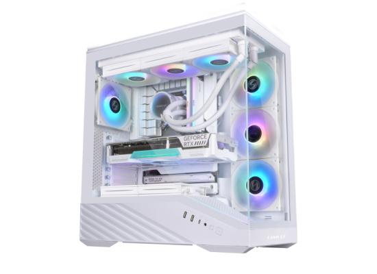 Lian Li LANCOOL V100R (Vector V100RW) MESH (White) ARGB ATX Mid Tower Tempered Glass Gaming Case W/ Type-C.