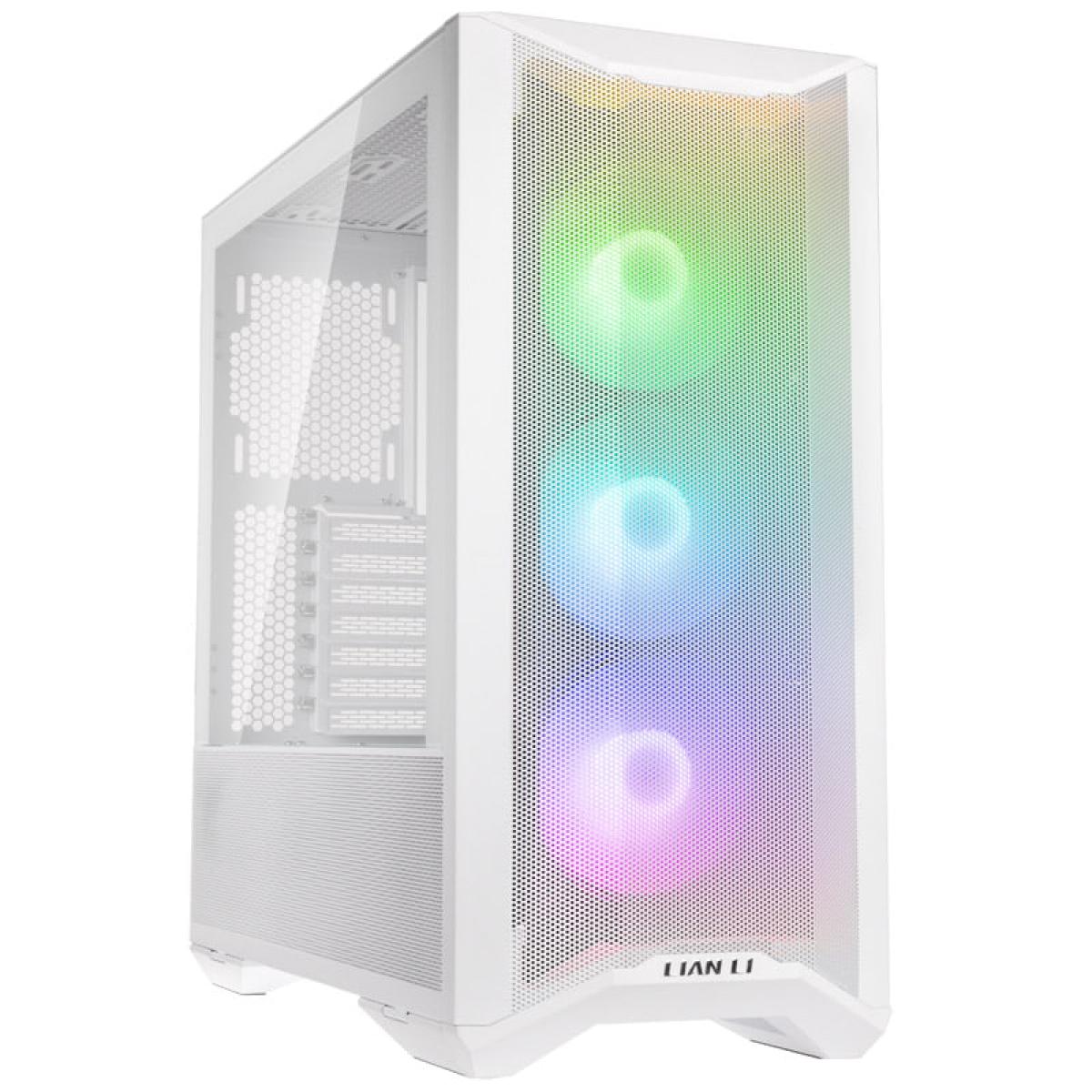Lian Li LANCOOL 2 MESH C RGB ATX Mid Tower Tempered Glass Gaming Case W/ Type-C & 3X120mm ARGB Fans - Snow White