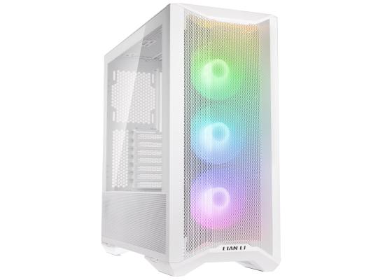 Lian Li LANCOOL II MESH C RGB ATX Mid Tower Tempered Glass Gaming Case W/ Type-C & 3X120mm ARGB Fans - Snow White