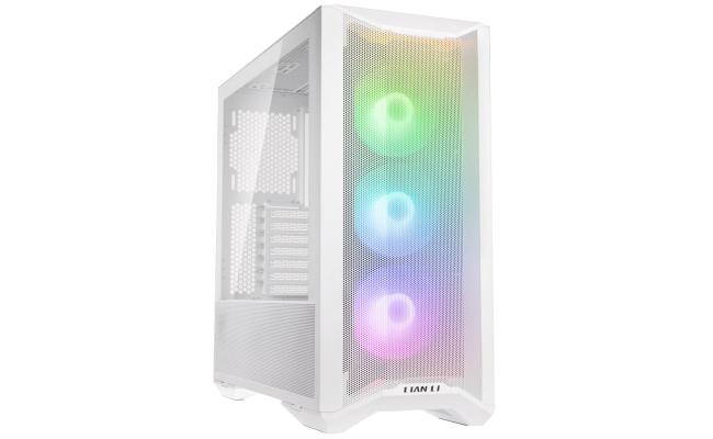 Lian Li LANCOOL 2 MESH C RGB ATX Mid Tower Tempered Glass Gaming Case W/ Type-C & 3X120mm ARGB Fans - Snow White