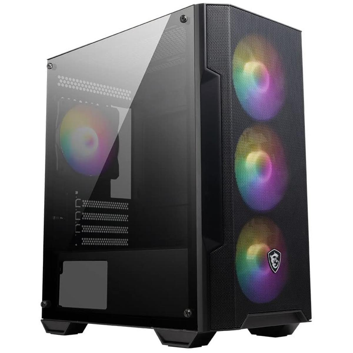 MSI MAG FORGE M100A ARGB Micro ATX Tower Tempered Glass Airflow Mesh Gaming Case w/ 4 x120mm ARGB Fan
