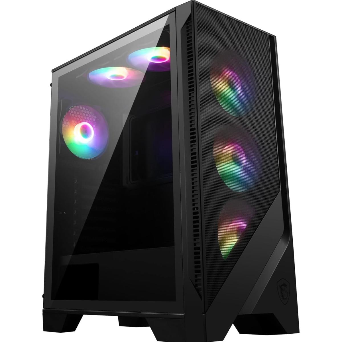 MSI MAG FORGE 120A AIRFLOW Premium ARGB Mid Tower Tempered Glass Mesh Gaming Case w/ 6 x120mm ARGB Fan