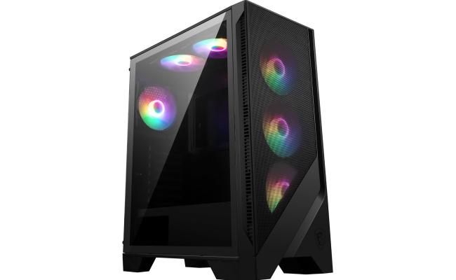 MSI MAG FORGE 120A AIRFLOW Premium ARGB Mid Tower Tempered Glass Mesh Gaming Case w/ 6 x120mm ARGB Fan