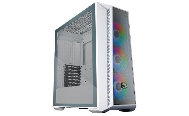 Cooler Master MASTERBOX 520 MESH ARGB Mid Tower Tempered Glass Gaming Case w/ 3 x120mm CF120 ARGB Fan - White