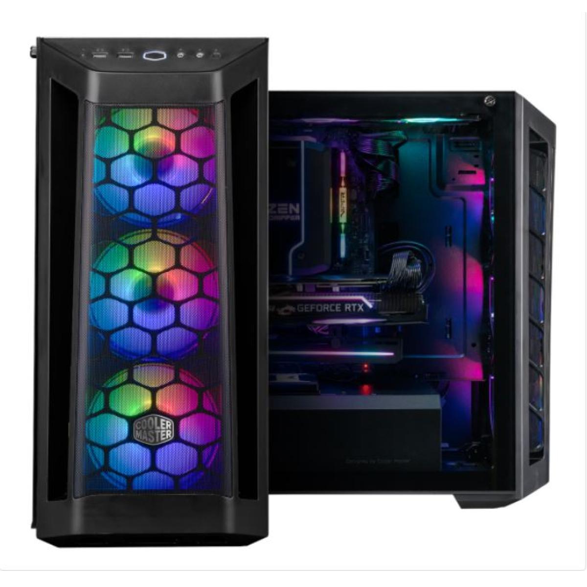 COOLER MASTER MASTERBOX MB511 ARGB Mid Tower Tempered Glass Gaming Case ...