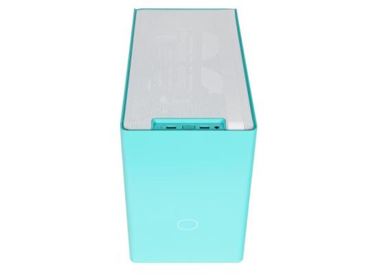 Cooler Master NR200P Cyan SFF Small Form Factor Mini-ITX Case with Vented Panel, Triple-slot GPU,Caribbean Blue Color