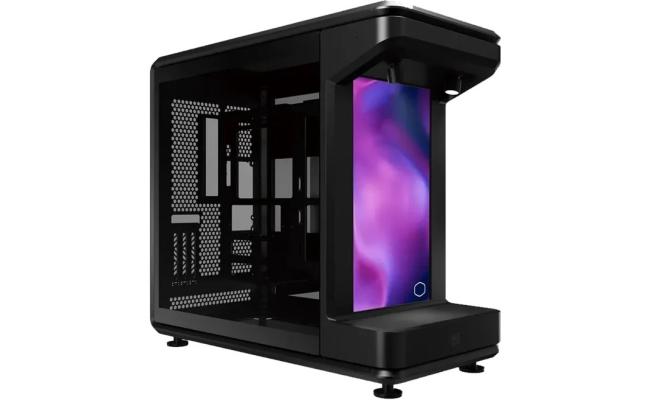 Cooler Master MASTERFRAME 360 STAGE LCD (Black) Dual Chamber Panoramic ATX Mid Tower Tempered Glass Gaming Case, 15.6-inch LCD Screen w/ PCI-e 5.0 Riser + 2x ARGB spotlight & Type-C