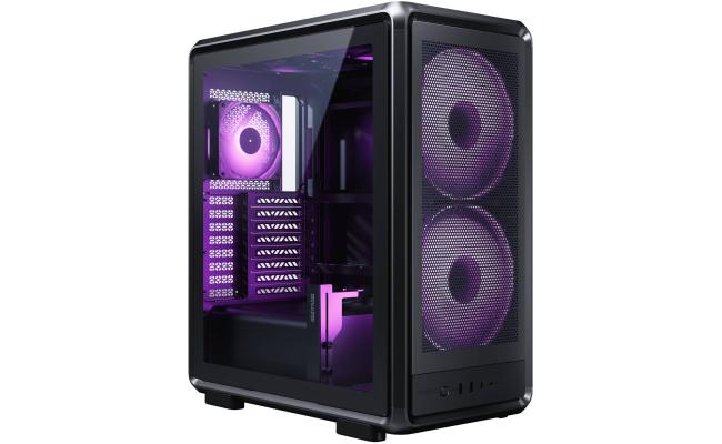 Cooler Master MasterFrame 500 Mesh (Black) ATX ARGB Mid Tower Tempered Glass Mesh Performance Design Gaming Case w/ 2x SickleFlow 200mm ARGB + Single Rear 120mm ARGB & Type-C