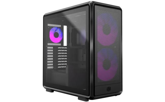 Cooler Master MASTERFRAME 600 Mesh (Black) E-ATX ARGB Mid Tower Tempered Glass Mesh Performance Frame Structure Design Gaming Case w/ 2x SickleFlow 200 ARGB + 1x SickleFlow 120 ARGB & Type-C