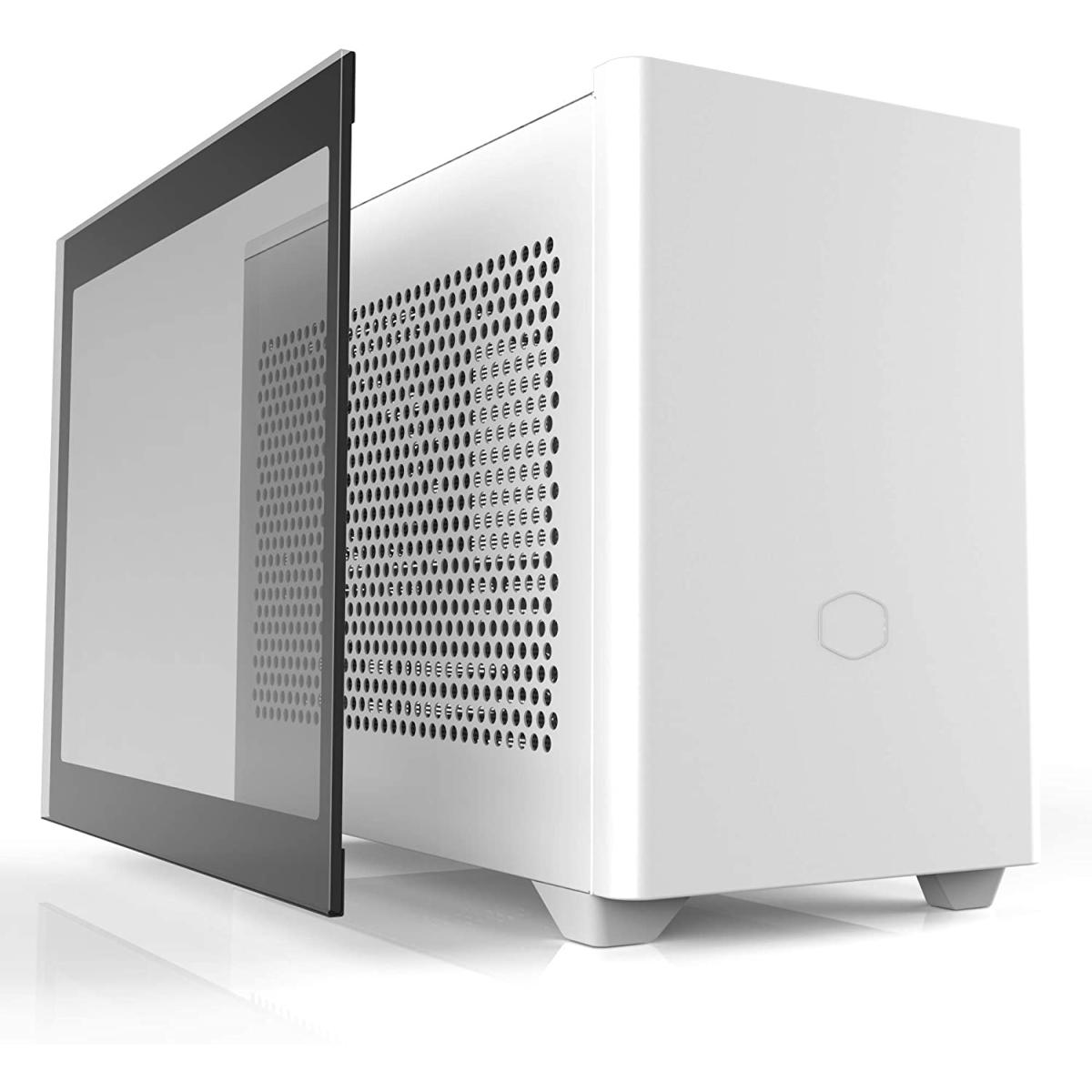 Cooler Master NR200P White SFF Small Form Factor Mini-ITX Case with Tempered glass or Vented Panel Option, PCI Riser Cable, Triple-slot GPU, Tool-Free and 360 Degree Accessibility