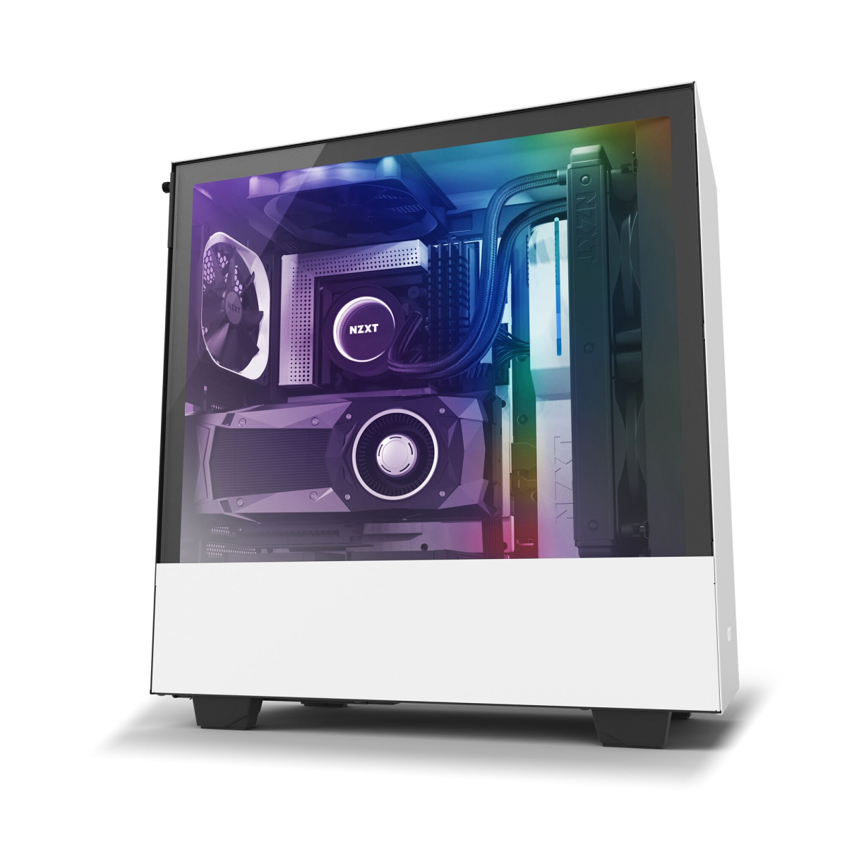 NZXT H510i MATTE WHITE Tempered Glass addressable LED strip Gaming Case