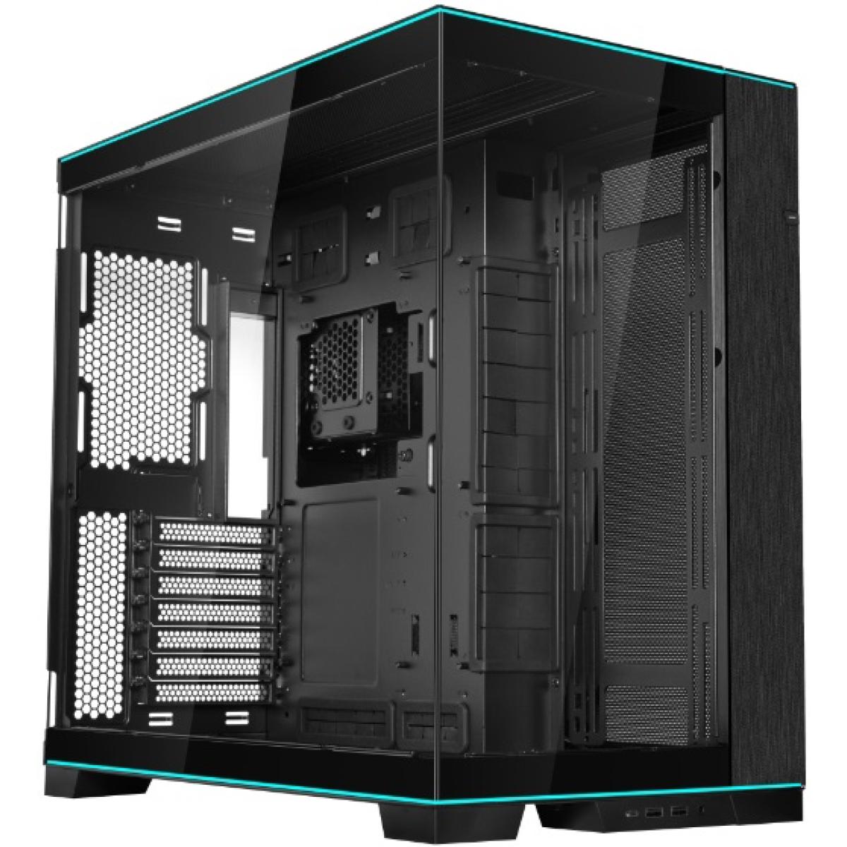 Lian Li O11 Dynamic EVO RGB Edition (Black) Mid Tower 2 Sided Tempered Glass Gaming Case w/ Reversable Chassis Mode , Dual Chamber & Dual ARGB Strips, Up To 8 Drives Capacity & 420mm Radiator Support