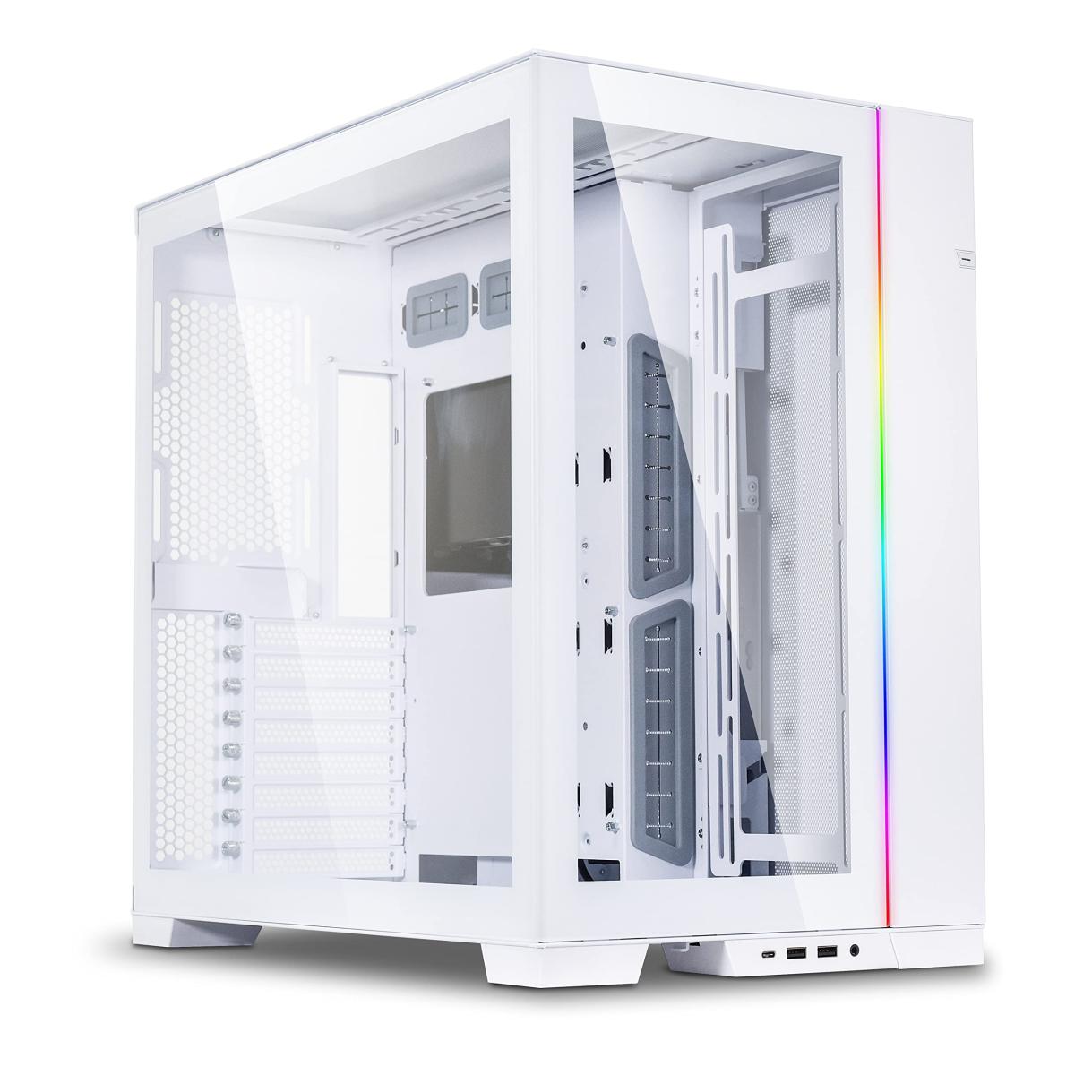 Lian Li O11 Dynamic EVO (White) Mid Tower Tempered Glass Gaming Case w/ Dual Chassis Mode (Normal & Reverse) & ARGB Front Bar