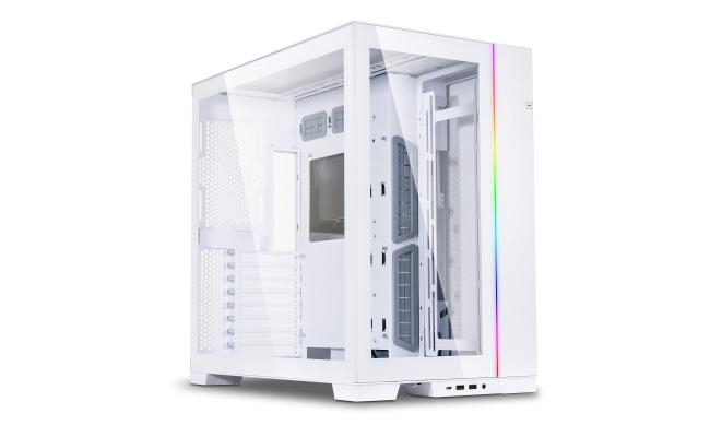 Lian Li O11 Dynamic EVO (White) Mid Tower Tempered Glass Gaming Case w/ Dual Chassis Mode (Normal & Reverse) & ARGB Front Bar