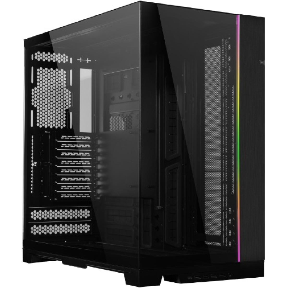 Lian Li O11 Dynamic EVO XL (Black) Full Tower 2 Sided Tempered Glass Gaming Case w/ Reversable Chassis Mode , Dual Chamber & Side ARGB Strip, Up To 7 Drives Capacity & 420mm Radiator Support