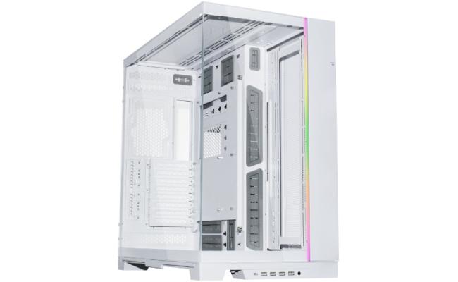 Lian Li O11 Dynamic EVO XL (White) Full Tower 2 Sided Tempered Glass Gaming Case w/ Reversable Chassis Mode , Dual Chamber & Side ARGB Strip, Up To 7 Drives Capacity & 420mm Radiator Support