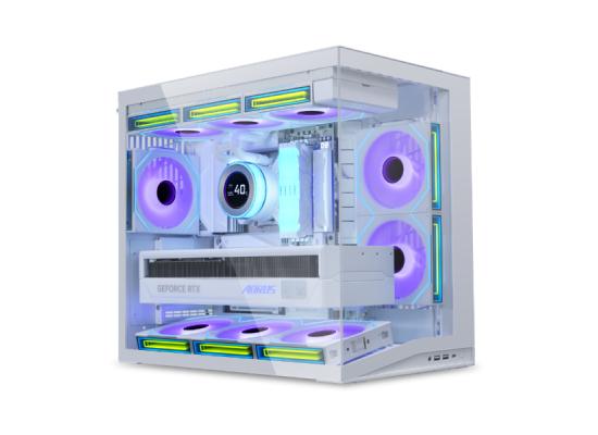 Lian Li LANCOOL (O11DMIV2FW) MESH (White) ARGB ATX Mid Tower Tempered Glass Gaming Case W/ Type-C.