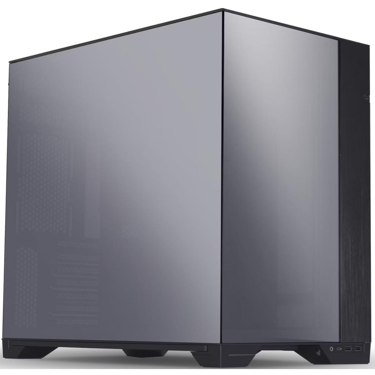 Lian Li O11 VISION (Chrome) Black Mirror Finish Cool & Clear ATX Mid Tower 3 Sided Tempered Glass Gaming Case, Columnless Design, Dual Chamber, Dual Rear Fan Modes (High Or Low), Adjustable Motherboard Outside Installation Tray