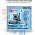 Lian Li O11 VISION Compact (White) Cool & Clear ATX Mid Tower 3 Sided Tempered Glass Gaming Case, Columnless Design, Dual Chamber, Dual Rear Fan Modes (High Or Low)