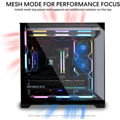 Lian Li O11 VISION Compact (Black) Cool & Clear ATX Mid Tower 3 Sided Tempered Glass Gaming Case, Columnless Design, Dual Chamber, Dual Rear Fan Modes (High Or Low)