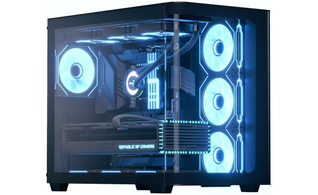 AeroCool P500C (Black) ARGB Stylish w/ Panoramic View & Dual Chamber ATX Mid Tower Tempered Glass Gaming Case w/ 4 ARGB Mirage infinity Mirror Fans (3x120mm Side Reverse-Blade + 1x120mm Rear)