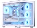 AeroCool P500C (White) ARGB Stylish w/ Panoramic View & Dual Chamber ATX Mid Tower Tempered Glass Gaming Case w/ 4 ARGB Mirage infinity Mirror Fans (3x120mm Side Reverse-Blade + 1x120mm Rear)