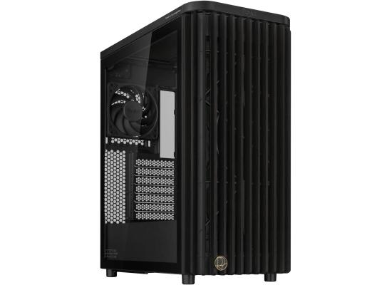 ASUS ProArt PA401 Wood Edition - Tempered Glass Panel (Black) ATX Mid Tower Gaming Case, Performance Open Grille Front Design w/ USB Type-C & (2 x160mm + 1x 120mm) Fans