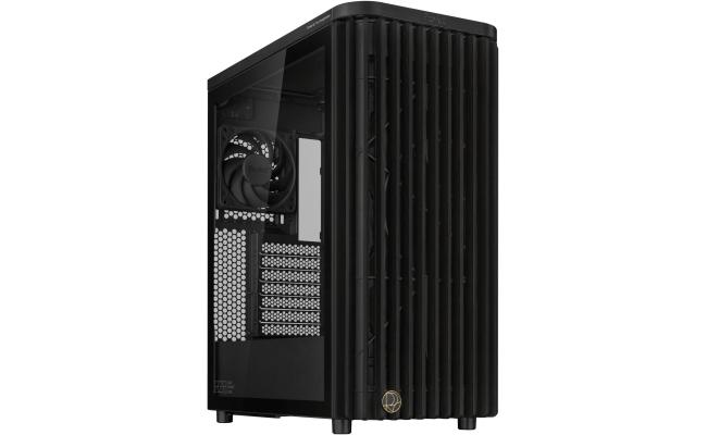ASUS ProArt PA401 Wood Edition - Tempered Glass Panel (Black) ATX Mid Tower Gaming Case, Performance Open Grille Front Design w/ USB Type-C & (2 x160mm + 1x 120mm) Fans