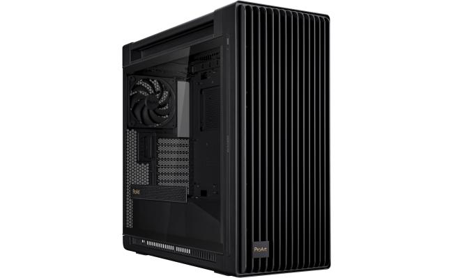 ASUS ProArt PA602 (Black) Mid Tower Premium Tempered Glass E-ATX Case Up To 420mm Radiator Support w/ 6 PWM Fan Hub, Front Grill Design For Superior Airflow, Front Panel IR Dust Detection, Comes with Front 2x 200mm + 1 x140 Rear Fans