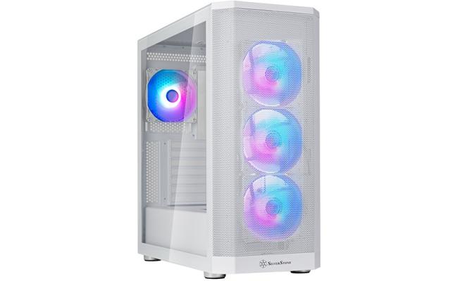 SilverStone FARA 514X (White) ARGB ATX Mid Tower Tempered Glass Gaming Case, Dual 360m Radiator Support  w/ USB Type-C & 4x120mm ARGB Fans