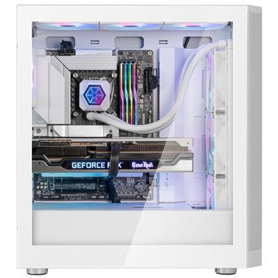 SilverStone FARA 514X (White) ARGB ATX Mid Tower Tempered Glass Gaming Case, Dual 360m Radiator Support  w/ USB Type-C & 4x120mm ARGB Fans