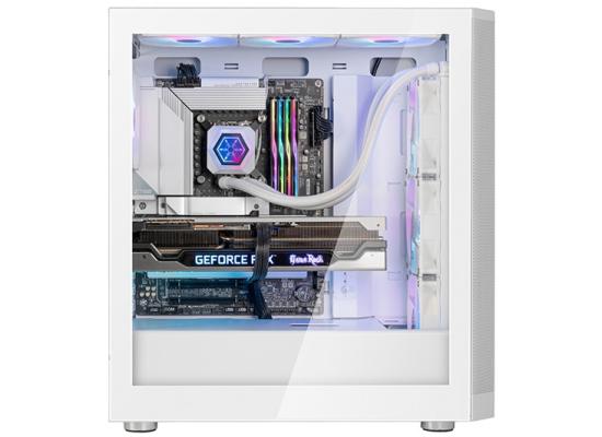 SilverStone FARA 514X (White) ARGB ATX Mid Tower Tempered Glass Gaming Case, Dual 360m Radiator Support  w/ USB Type-C & 4x120mm ARGB Fans