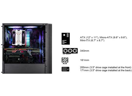 SilverStone FARA R1 PRO V2 ARGB ATX Mid Tower Tempered Glass Gaming Case w/ 4x120mm ARGB Fans & Fully Mesh Front