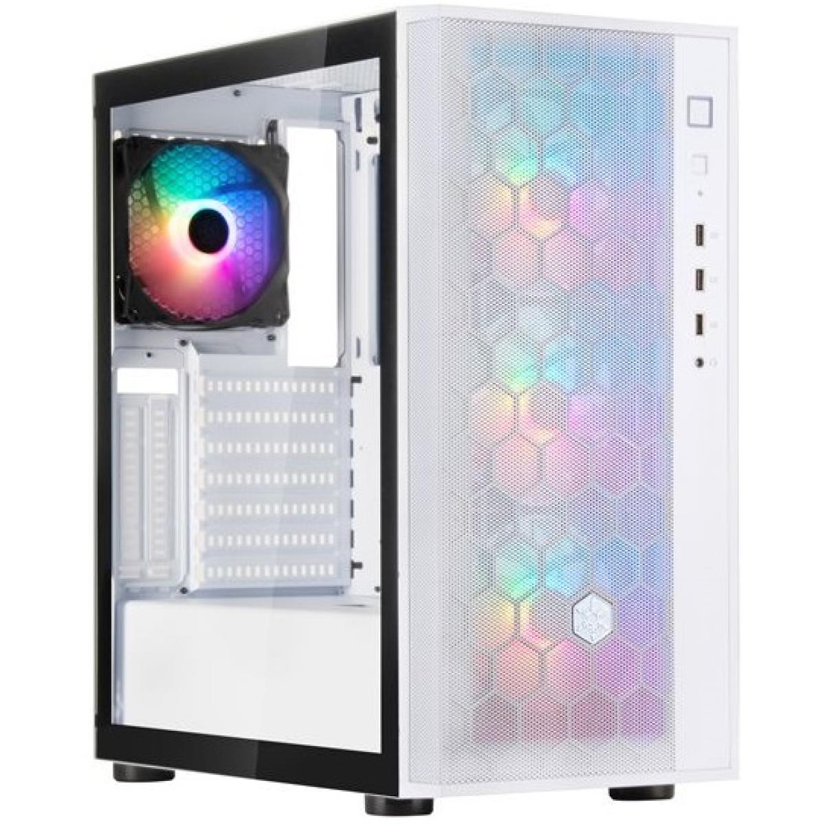 SilverStone FARA R1 PRO V2 ARGB (White) ATX Mid Tower Tempered Glass Gaming Case w/ 4x120mm ARGB Fans & Fully Mesh Front