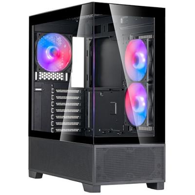 SilverStone Lucid 05 (Black) ARGB ATX Mid Tower Tempered Glass Gaming Case w/ Bold 270° Panoramic View w/ USB Type-C & 3x120mm ARGB Fans + Front 2x 80mm