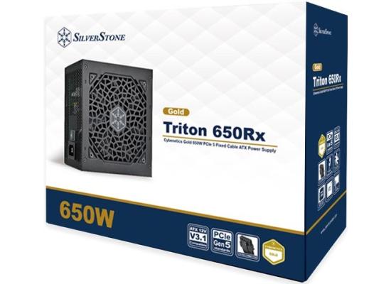 SilverStone Triton 650Rx Gold 650W (ATX 3.1) PCIE 5.1 (12V-2x6 ) 80 Plus Gold Fixed Cables - High Performance Power Supply w/ Silent 120mm Fan