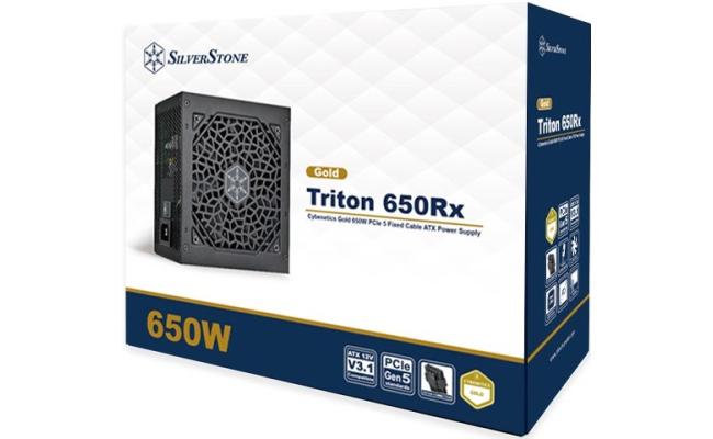 SilverStone Triton 650Rx Gold 650W (ATX 3.1) PCIE 5.1 (12V-2x6 ) 80 Plus Gold Fixed Cables - High Performance Power Supply w/ Silent 120mm Fan