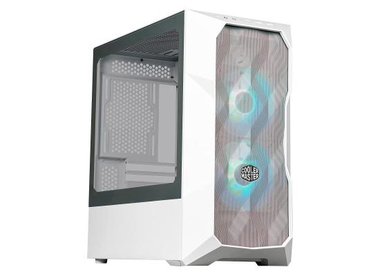 COOLER MASTER MasterBox TD300 Mesh White Mini Tower Tempered Glass Gaming Case w 2x ARGB Fans 