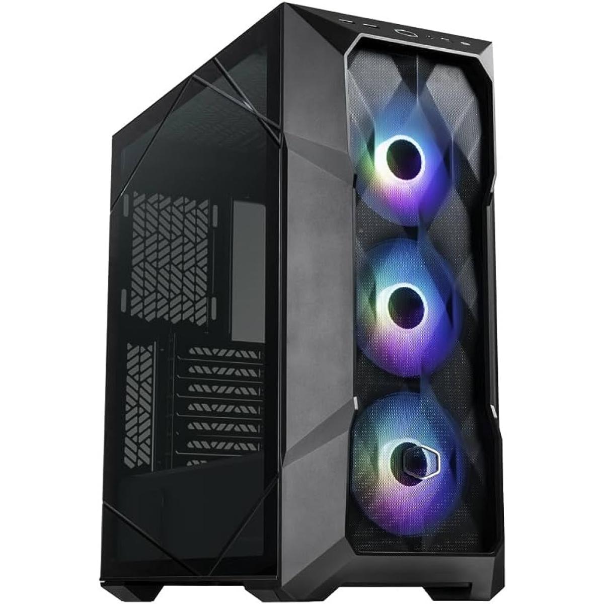 COOLER MASTER MASTERBOX TD500 MESH V2 (Black) ARGB Mid Tower Tempered Glass Gaming Case w/ 3 x120mm ARGB Fan & USB Type C