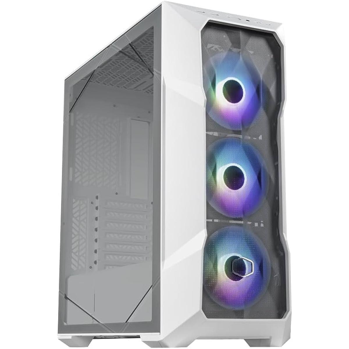 COOLER MASTER MASTERBOX TD500 MESH V2 (White) ARGB Mid Tower Tempered Glass Gaming Case w/ 3 x120mm ARGB Fan & USB Type C
