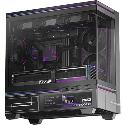 Thermalright TL-M10 VISION ARGB Stylish Panoramic View mATX Mid Tower Tempered Glass Gaming Case w/ 4 ARGB 120mm Fans & 9.16-inch LCD screen For PC Stats or Animations & Visuals