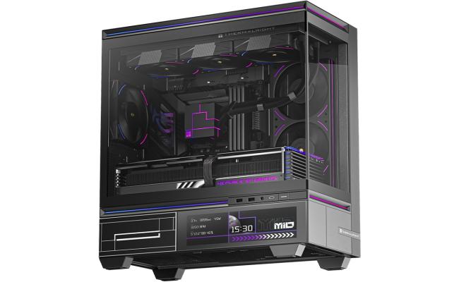 Thermalright TL-M10 VISION ARGB Stylish Panoramic View mATX Mid Tower Tempered Glass Gaming Case w/ 4 ARGB 120mm Fans & 9.16-inch LCD screen For PC Stats or Animations & Visuals